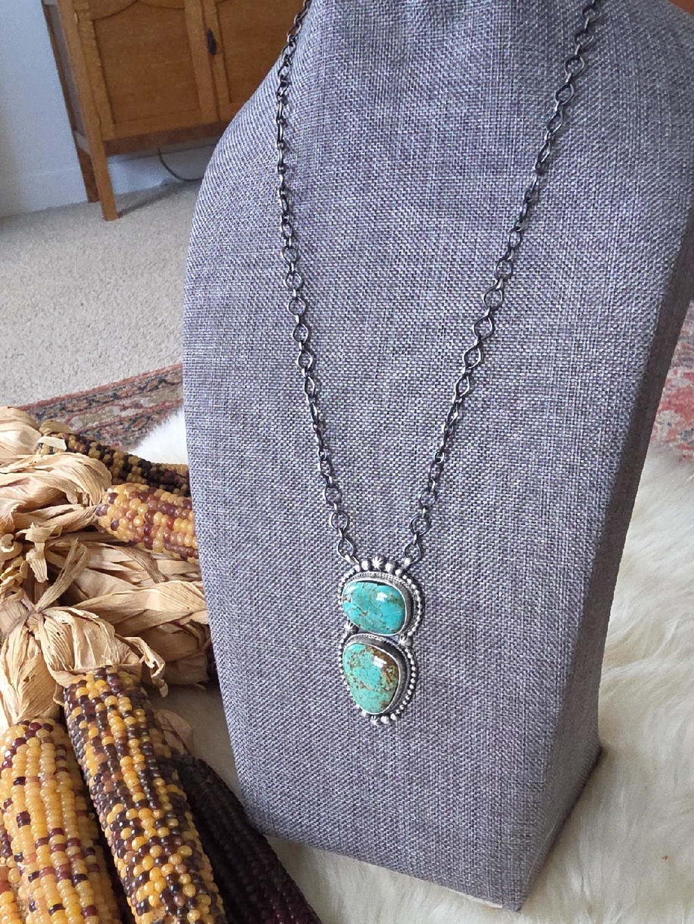 Beautiful NWOT Native American Navajo Scott Skeets Turquoise Necklace ๐ฉต๐ค๐๐ - Picture 15 of 16